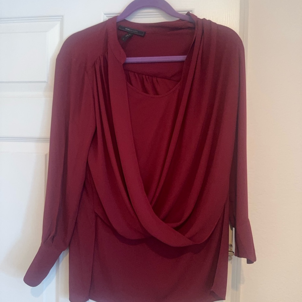Elegant Burgundy Drape Top